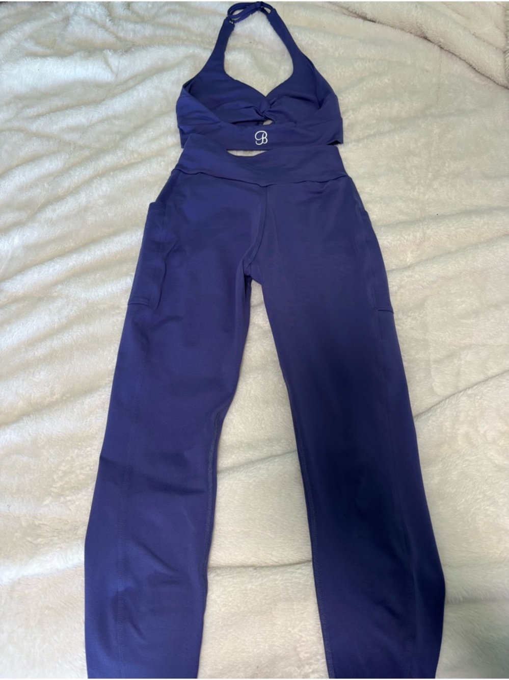Bombshell Sportswear Deep Purple Athletic Work Out Set Sports Bra & Leggings - Picture 5 of 9